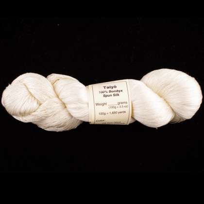 Taiyō - 100% Bombyx Spun Silk Yarn 30/2, lace/thread weight: click to enlarge