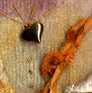 karen selk, heart of gold, silk fusion, stitching