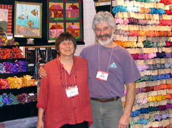 karen selk and terry nelson at the international quilt festival, chicago 2005