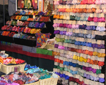 hand-dyed silk embroidery thread and ribbon