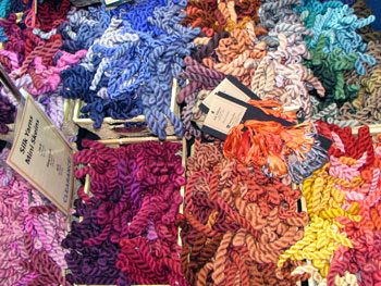 hand-dyed silk embroidery thread and ribbon