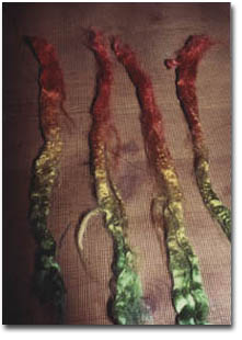 dyed silk fibre (roving/sliver)