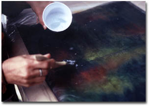 Wetting out the silk wetting out the silk