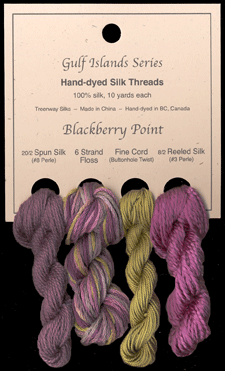 Blackberry Point (L to R): Evening Spirit #9510, Faded Rose, Tequila Sunrise #951, Peony #46