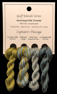 Captain's Passage (L to R): Tequila Sunrise #951, Seaweed, Eucalyptus #215, Tasmanian Myrtle #39