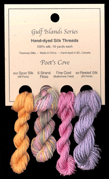 Poet's Cove (L to R): Maize #37, Mandalay, Cashmere Rose #44, Soft Iris #26