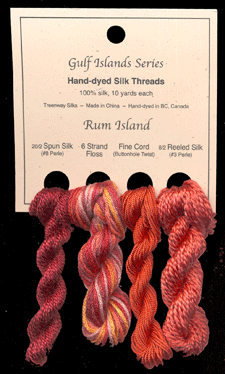 Rum Island (L to R): Creole Spice #222, Kathmandu, Mardi Gras #205, Paprika #204