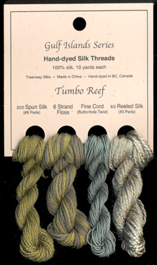 Tumbo Reef (L to R): Pheasant Green #952, Canadian Fir, Winter Sage #40, Eucalyptus #215