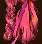 montano series fine cord silk thread and 3.5mm silk ribbon in jude's rose
