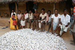 Happy farmers with bumper crop