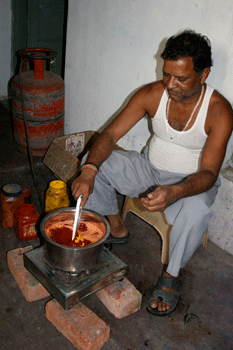 Preparing the dye baths