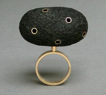 Silk cocoon ring by Barbara Cohen