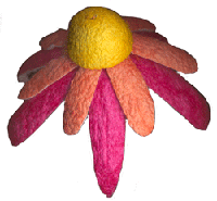 Flower made with several silk cocoons
