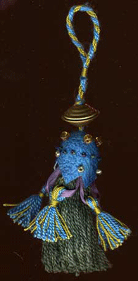 Tassel made with silk threads and cocoon by Karen Selk