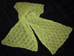 Hand knit silk scarf by Tabi Ferguson