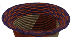 Detail of a coiled basket by Joan O'Connor.