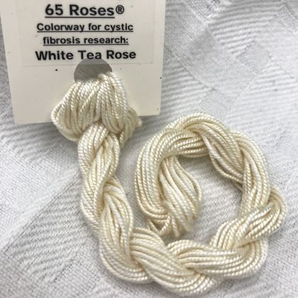      65 Roses® 'White Tea Rose' - Thread, Shinju (#5 silk perle): click to enlarge