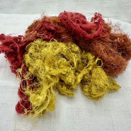 Hand-dyed Degummed Throwsters Silk - 'Fall Fair': click to enlarge