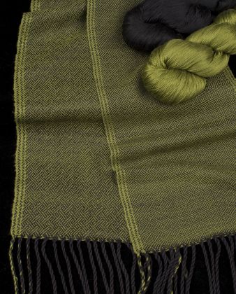 Kit - Weaving - 2 Skeins=2 Scarves; 'Summer Trellis' Plaited Twill: click to enlarge