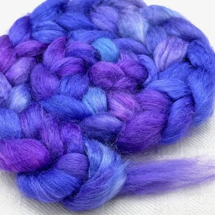 Salt Spring Island 'Lupines in Bloom' - Tussah Silk Combed Top/Sliver 25g: click to enlarge