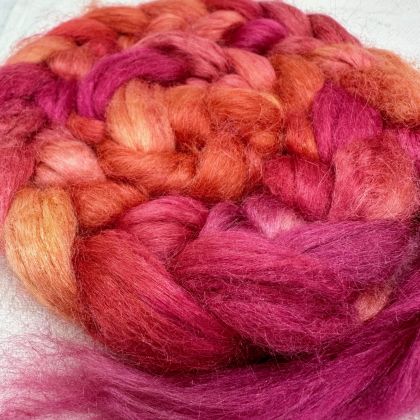 Salt Spring Island Limited Edtion 'Summer Sunrise 2' - Tussah Silk Combed Top/Sliver 25g: click to enlarge