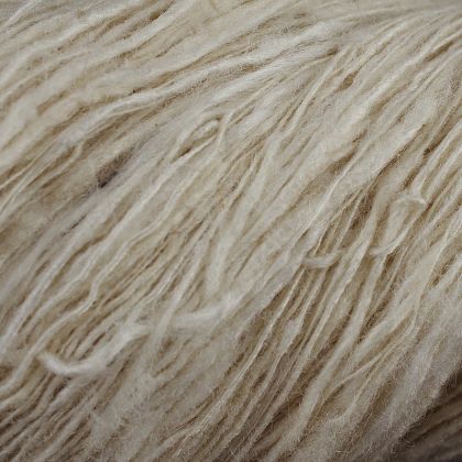 Shanta - 100% Eri (Wild Silk) Yarn--handspun on Takhli Spindle, 10/1 (cobweb weight): click to enlarge