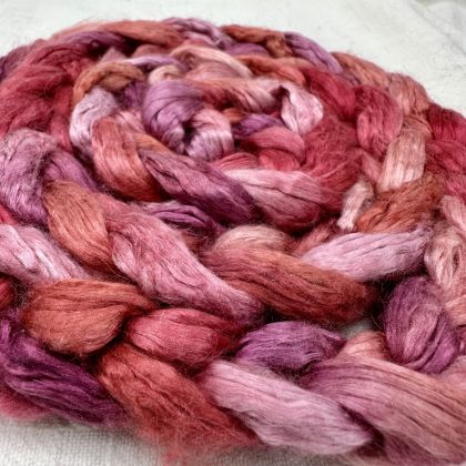 Silk/Cashmere Combed Top/Sliver in Salt Spring Island Limited Edition 'Love Potion' 25g: click to enlarge