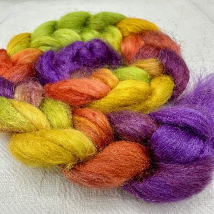 Salt Spring Island Limited Edition 'Eggplant Parmesan' - Tussah Silk Combed Top/Sliver 25g: click to enlarge
