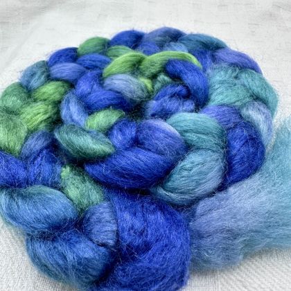 Salt Spring Island Limited Edition 'West Okoboji Lake' - Tussah Silk Combed Top/Sliver 25g: click to enlarge