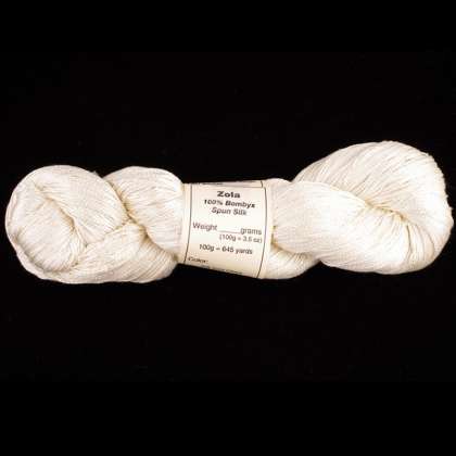 Zola - 100% Bombyx Spun Silk Yarn, 12/2, lace weight: click to enlarge