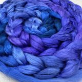 Bombyx Silk from China, Salt Spring Island Limited Edition 'Fantasy Peacock' - Combed Top/Sliver 25g