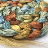 Bombyx Silk from China, Salt Spring Island Limited Edition 'Rainbow Trout' - Combed Top/Sliver 25g