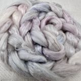Silk/Cotton Combed Top/Sliver in Salt Spring Island Limited Edition colorway - 'Sterling Silver'  25g