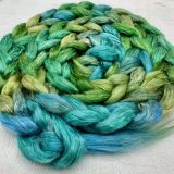 Silk/Retted Bamboo Combed Top/Sliver in Salt Spring Island Limited Edition colorway - 'Mountain Meadow'  25g