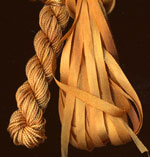 montano series fine cord silk thread and 3.5mm silk ribbon in aztec gold