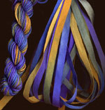 montano series fine cord silk thread and 3.5mm silk ribbon in cozumel