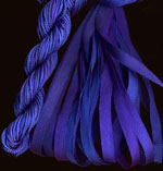 montano series fine cord silk thread and 3.5mm silk ribbon in iris