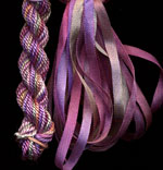 montano series fine cord silk thread and 3.5mm silk ribbon in loch lomond