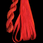 montano series fine cord silk thread and 3.5mm silk ribbon in red hot poker