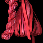 montano series fine cord silk thread and 3.5mm silk ribbon in rhododendron