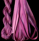 montano series fine cord silk thread and 3.5mm silk ribbon in victorian rose