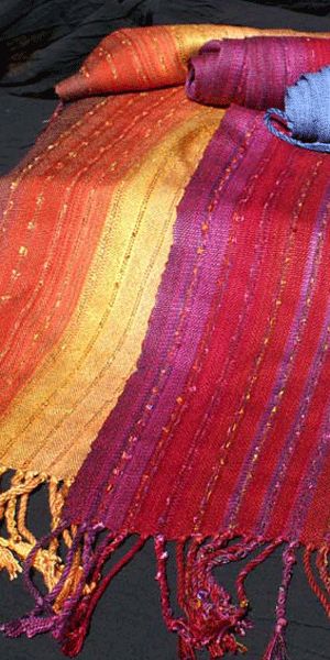 marion marzolf woven silk scarves - confetti