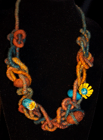 Jan Massie silk fiber spun necklace detail- alice