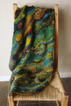 Joanie Paterson hand spun and knitted blanket 1