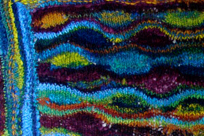 Joanie Paterson hand spun and knitted blanket 2