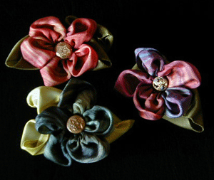 Lorri Scott hand-dyed silk ribbon flowers