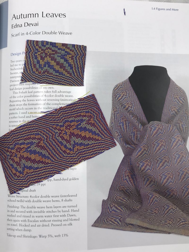page 102: Edna Devai's Autumn Leaves silk shawl and some early samples