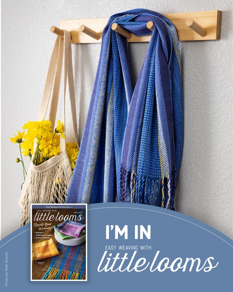 65 Roses 'Stars of Hope' Silk Scarf.  As seen in Little Looms Spring 2026 magazine