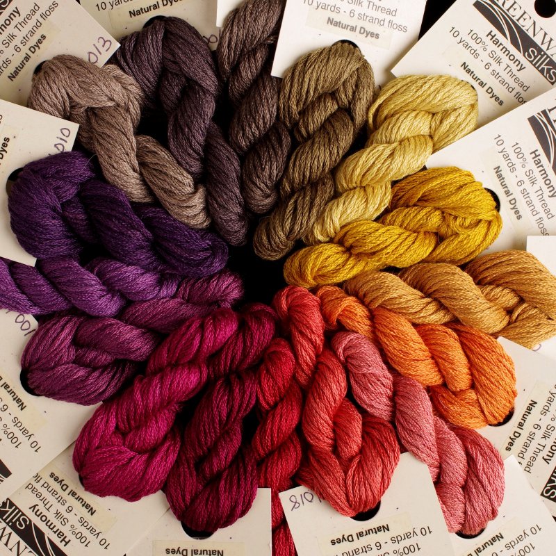 Harmony (6-strand silk floss) Natural Dye colors