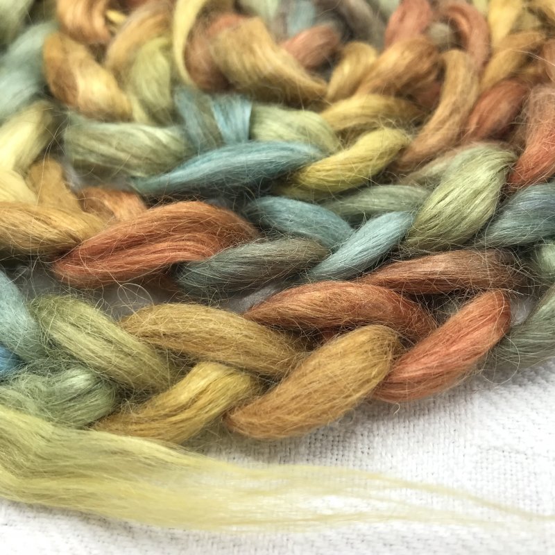 Silk/Suri Alpaca hand-painted Rainbow Trout colorway